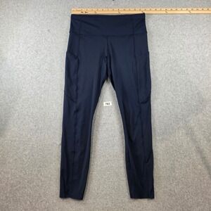 Lululemon Fast and Free High-Rise Tights 25 Navy Blue Running Leggings Pockets
